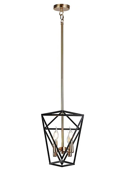 Vinci Lighting Vita Chandelier in Aged Brass/Black C1105-4AB/BK