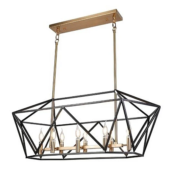 Vinci Lighting Vita Chandelier in Aged Brass/Black C1105-8AB/BK