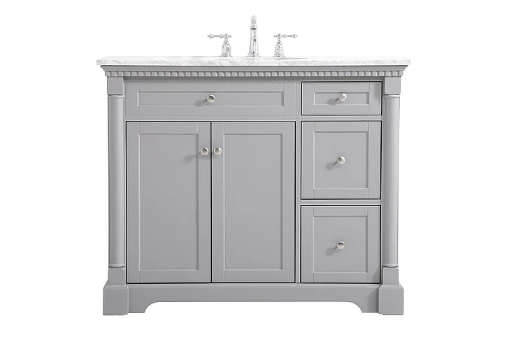 Elegant 42 In. Single Bathroom Vanity in Grey VF53042GR