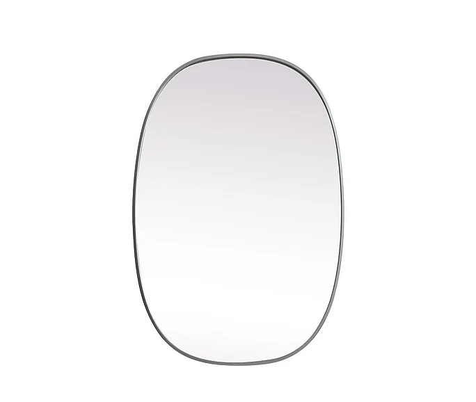 Elegant Metal Frame Oval Mirror 27X40 In. in Silver MR2B2740SIL