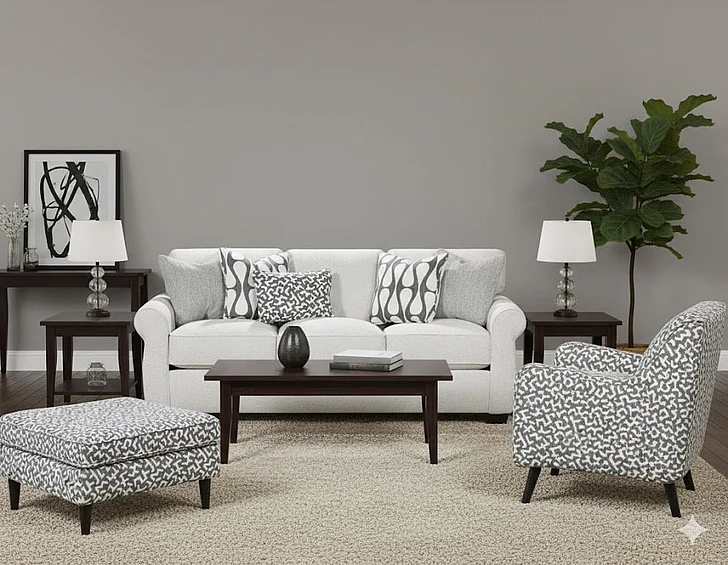 Southern Motion Contour Natural 7901 2pc Living Room Set in Off White
