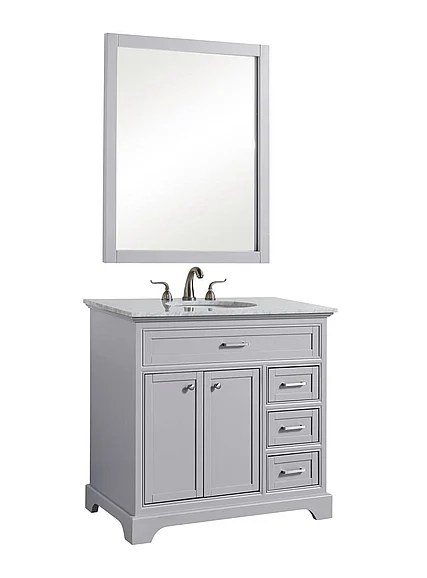 Elegant 36 In. Single Bathroom Vanity Set in Light Grey VF15036GR