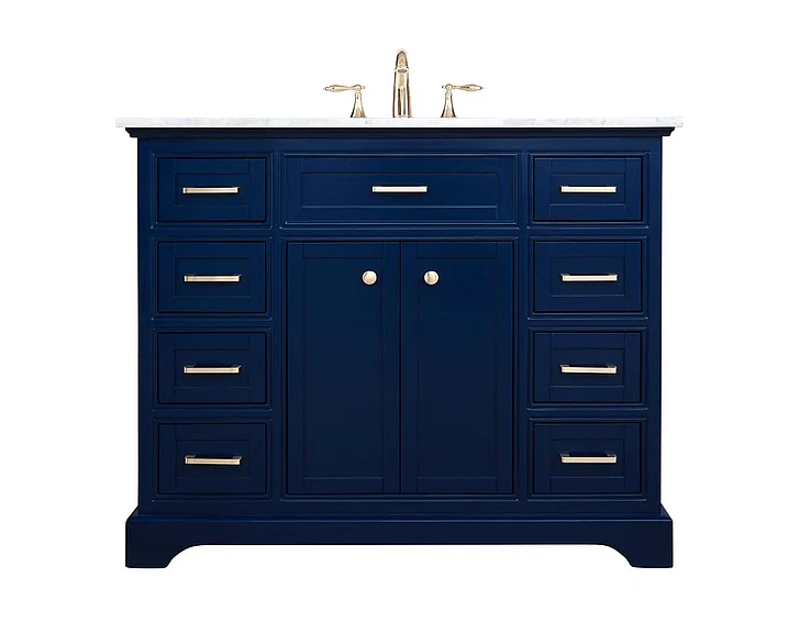 Elegant 42 In. Single Bathroom Vanity in Blue VF15042BL