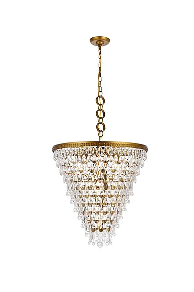 Elegant Nordic 7 Lights Brass Chandelier 1219D24BR/RC