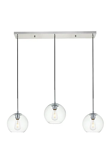 Elegant Baxter 3 Lights Chrome Pendant with Clear Glass LD2236C