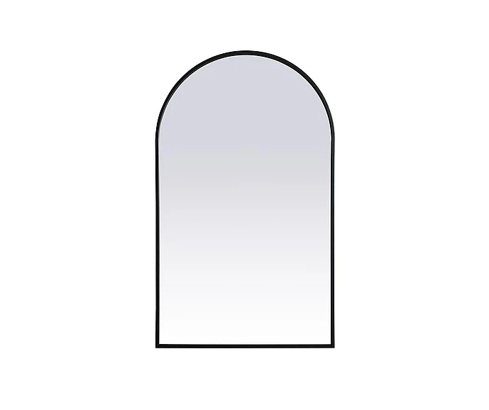 Elegant Metal Frame Arch Mirror 24X40 In. in Black MR1A2440BLK