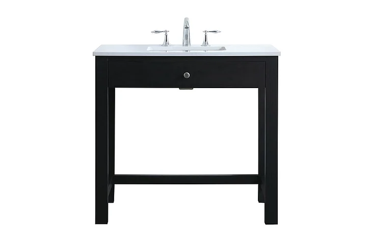 Elegant 36 In. Ada Compliant Bathroom Vanity in Black VF14836MBK