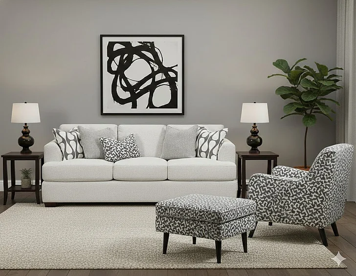 Southern Motion Contour Natural 7903 2pc Living Room Set in Off White