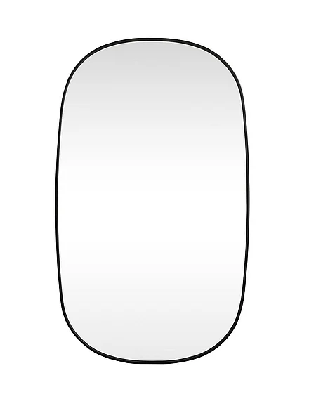 Elegant Metal Frame Oval Mirror 36X60 In. in Black MR2B3660BLK