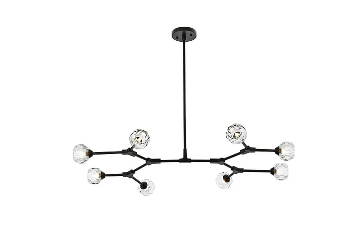 Elegant Zayne 8 Light Pendant in Black 3508D45BK
