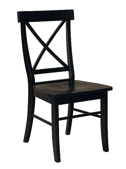 John Thomas Furniture Dining Essentials X Back Side Chair (Set of 2) in Black C46-613