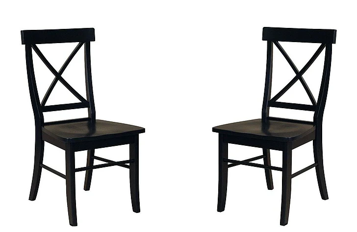 John Thomas Furniture Dining Essentials X Back Side Chair (Set of 2) in Black C46-613
