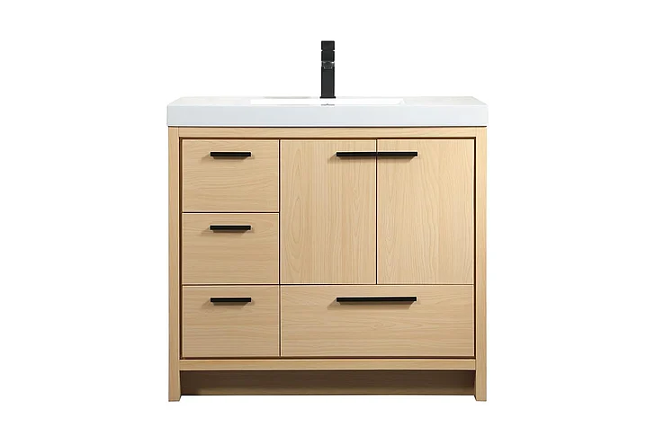 Elegant 36 In. Single Bathroom Vanity in Maple VF46036MMP