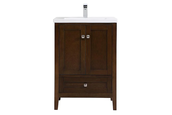 Elegant 24 In. Single Bathroom Vanity Set in Antique Coffee VF-2005