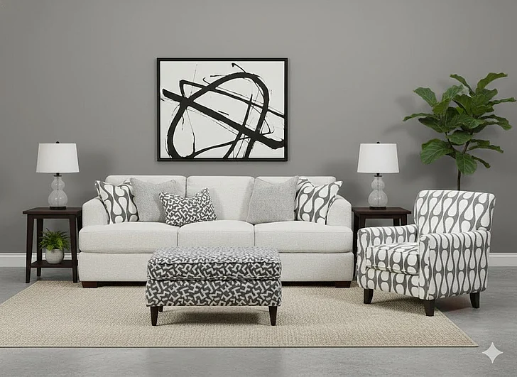 Southern Motion Contour Natural 7903 2pc Living Room Set in Off White