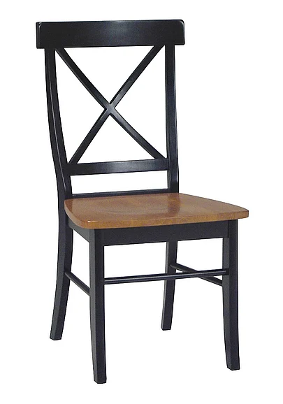 John Thomas Furniture Dining Essentials X Back Side Chair (Set of 2) in Black/Cherry C57-613