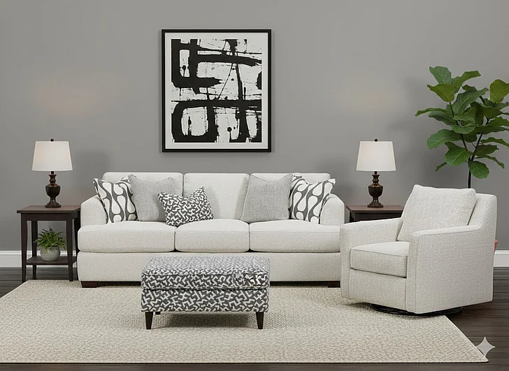 Southern Motion Contour Natural 7903 2pc Living Room Set in Off White