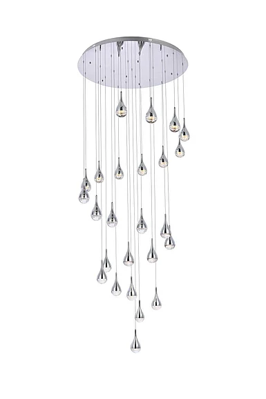 Elegant Amherst 42 In. Led Chandelier in Chrome 3825D42C
