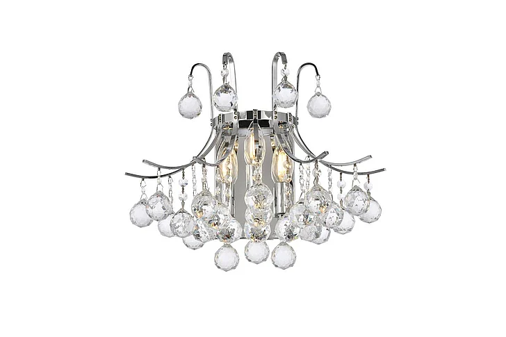 Elegant Toureg 3 Light Chrome Wall Sconce Clear Royal Cut Crystal V8000W16C/RC