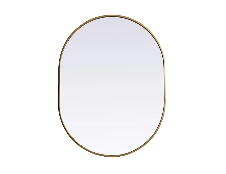 Elegant Metal Frame Oval Mirror 30X40 In. in Brass MR2A3040BRS