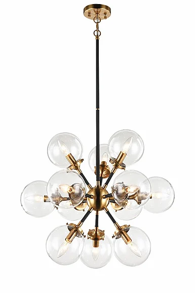 Vinci Lighting Bianca Chandelier in Aged Brass/Black C7070-12AB/BKCL