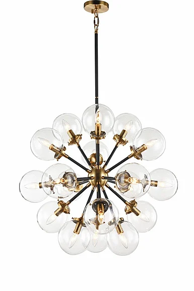 Vinci Lighting Bianca Chandelier in Aged Brass/Black C7070-18AB/BKCL