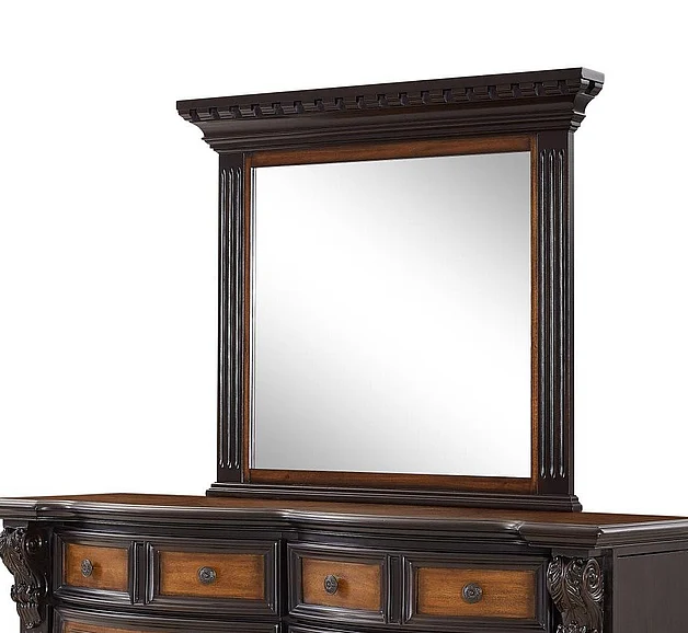 FD Home Grand Estates Shaped Mirror in Cinnamon with Weathered Black C7202-16