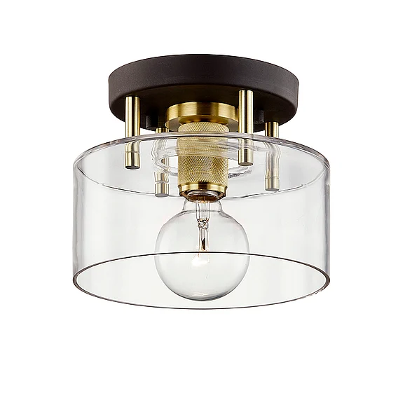 Troy Lighting Bergamot Station Semi Flush C7540-BRZ/BBA
