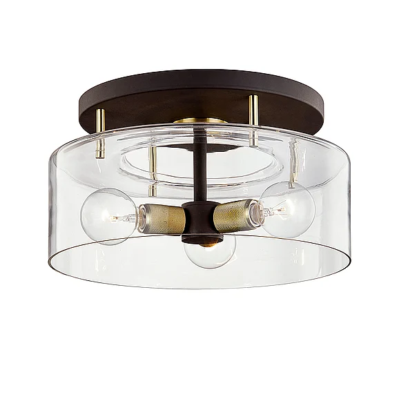 Troy Lighting Bergamot Station Semi Flush C7542-BRZ/BBA