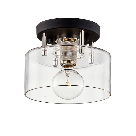 Troy Lighting Bergamot Station Semi Flush C7550-TBK/PN