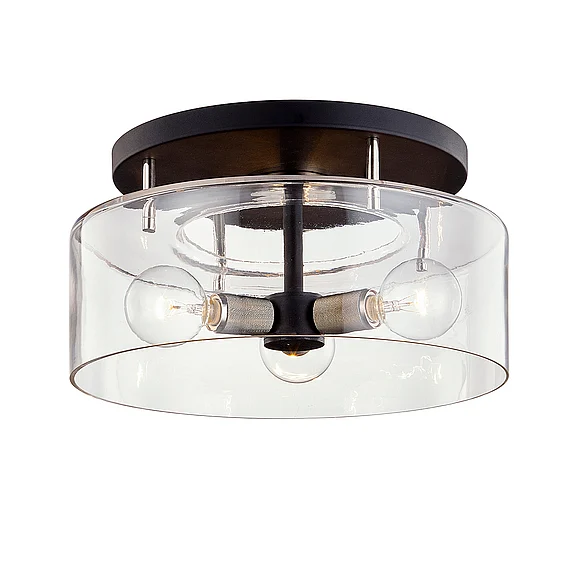 Troy Lighting Bergamot Station Semi Flush C7552-TBK/PN