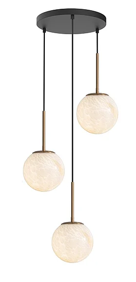Vinci Lighting Pearl Chandelier in Aged Brass C77703-AB/BK