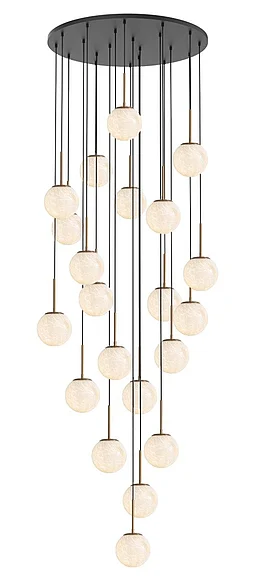 Vinci Lighting Pearl Chandelier in Aged brass body with matt black canopy C77721-AB/BK