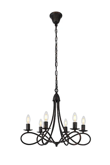 Elegant Lyndon 6 Light Dark Bronze Pendant 1452D22DB