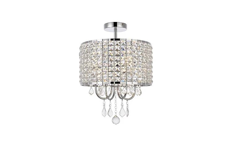 Elegant Elise 14 In. Flush Mount in Chrome LD712F14C CLOSEOUT