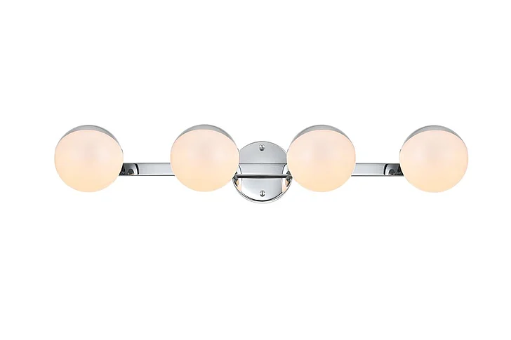 Elegant Majesty 4 Light Chrome and Frosted White Bath Sconce LD7305W29CH CLOSEOUT