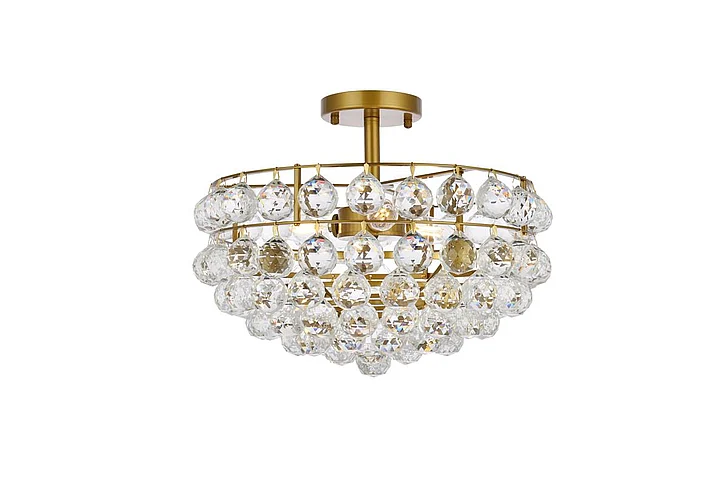 Elegant Savannah 16 In. Flush Mount in Brass 1107F16BR CLOSEOUT