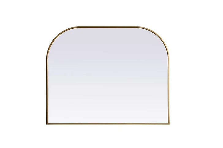 Elegant Metal Frame Arch Mirror 42X34 In. in Brass MR1B4234BRS