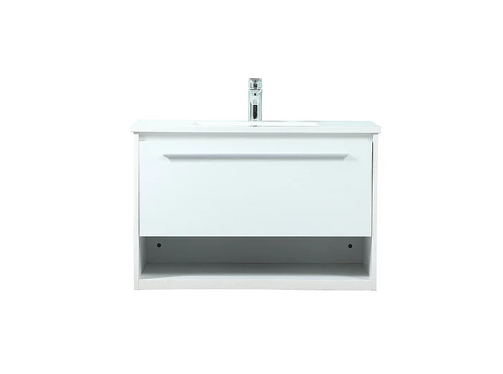 Elegant 30 In. Single Bathroom Vanity in White VF43530MWH