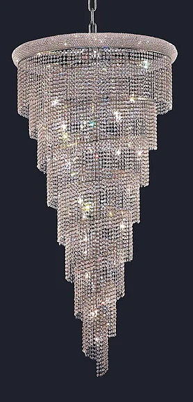 Elegant Spiral 26 Light Chrome Chandelier Clear Royal Cut Crystal V1801SR36C/RC