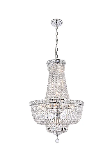 Elegant Tranquil 22 Light Chrome Chandelier Clear Royal Cut Crystal V2528D22C/RC