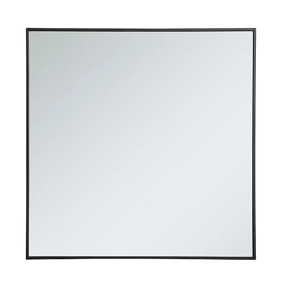 Elegant Metal Frame Square Mirror 36 In. in Black MR43636BK