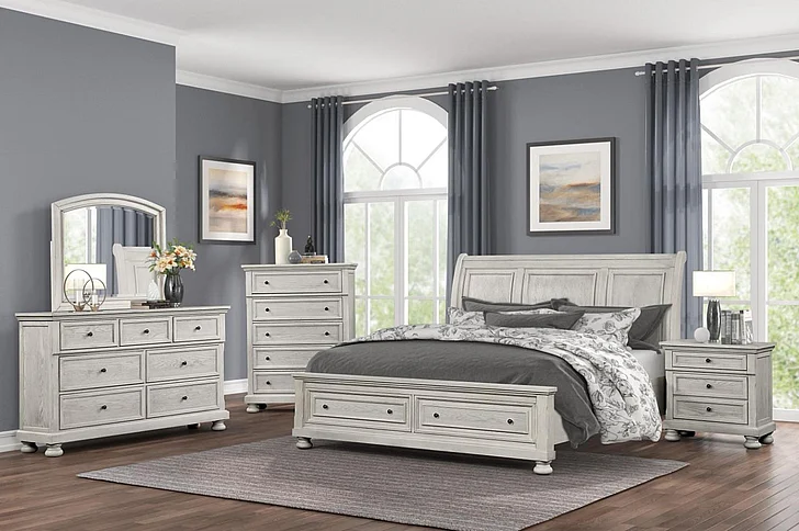Massa Gallery Carson 4pc Storage Bedroom Set in White