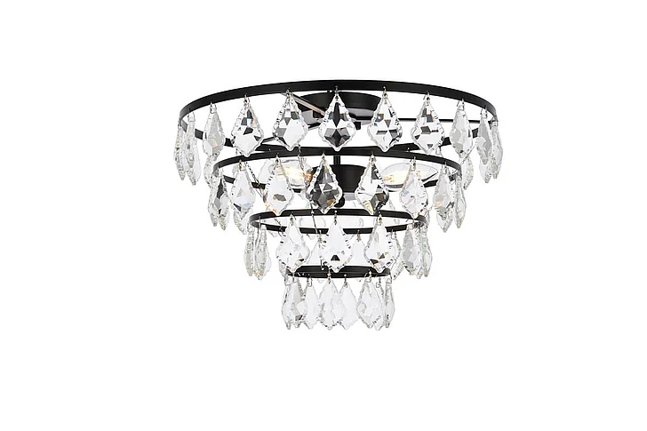 Elegant Ella 16 In. Flush Mount in Black 1101F16BK CLOSEOUT