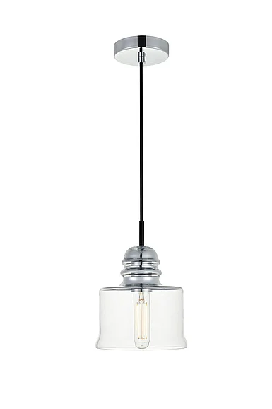 Elegant Kenna 1 Light Chrome Pendant with Clear Glass LD2253C