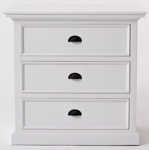 Nova Solo Halifax Grand 3 Drawer Bedside Unit in Classic White CA599L