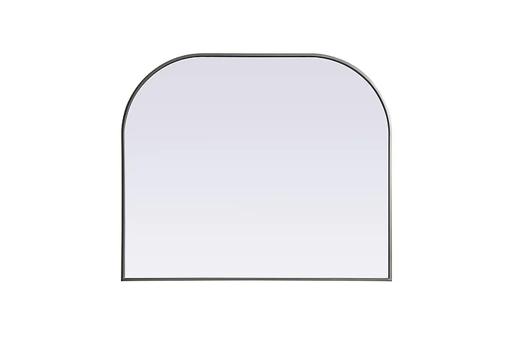Elegant Metal Frame Arch Mirror 40X34 In. in Silver MR1B4034SIL