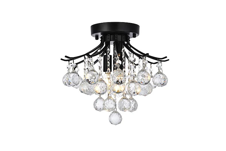 Elegant Toureg 12 In. Black Flush Mount V8000F12BK/RC
