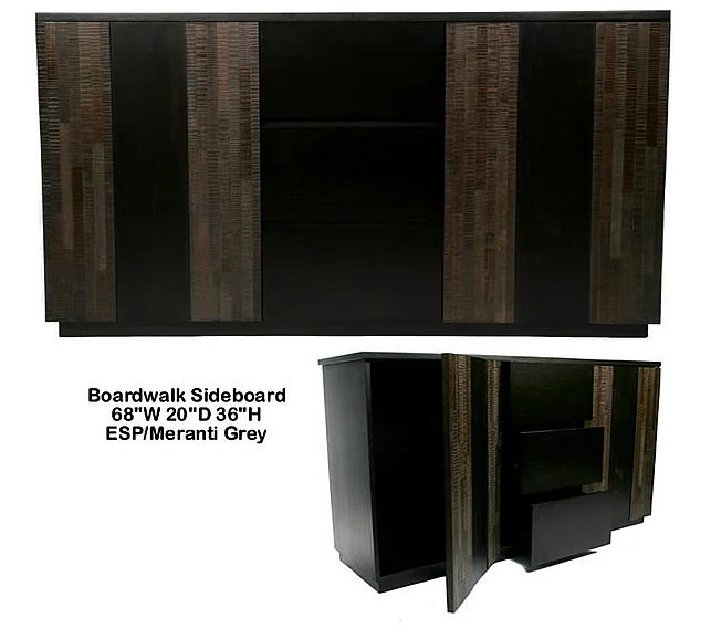 Indo Puri Boardwalk Sideboard in Espresso/Meranti Grey