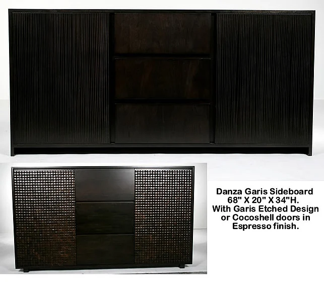 Indo Puri Danza Sideboard with Garis Doors in Espresso